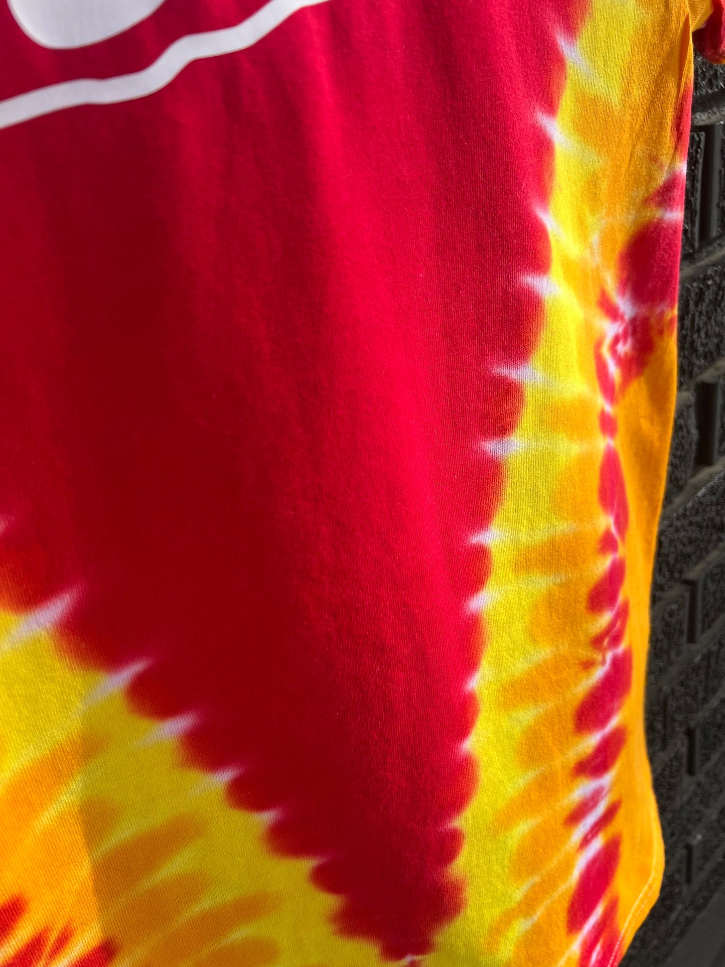 Tie Dye Kansas City Arrowhead | Red Gold White Short Sleeve T-Shirt | Perfect for Game Day! | Made in KC!