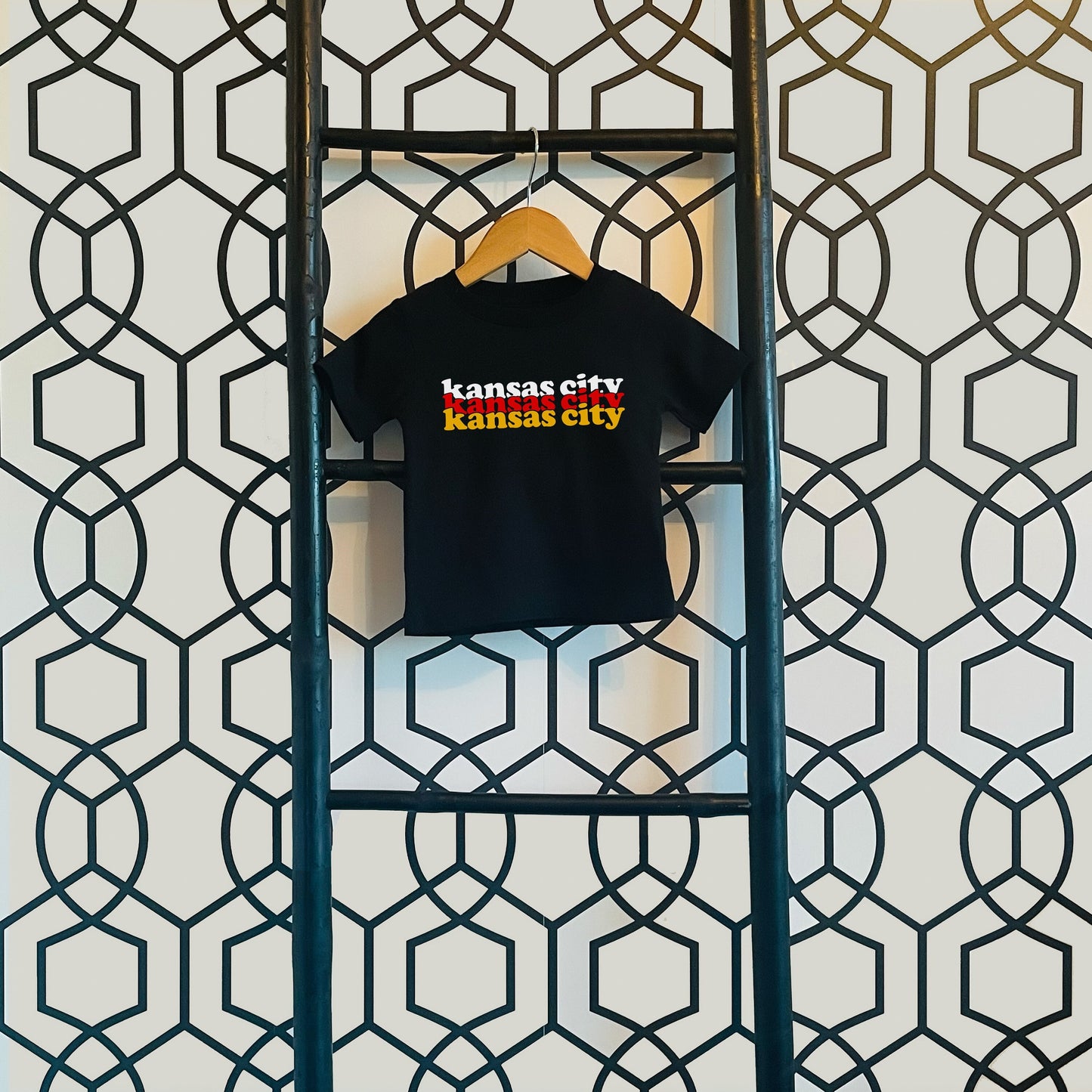 Kansas City Stacked Retro Black Long and Short Sleeve T-Shirt Sweatshirt | Youth & Toddler | Game Day | Soft! | Made here in KC!