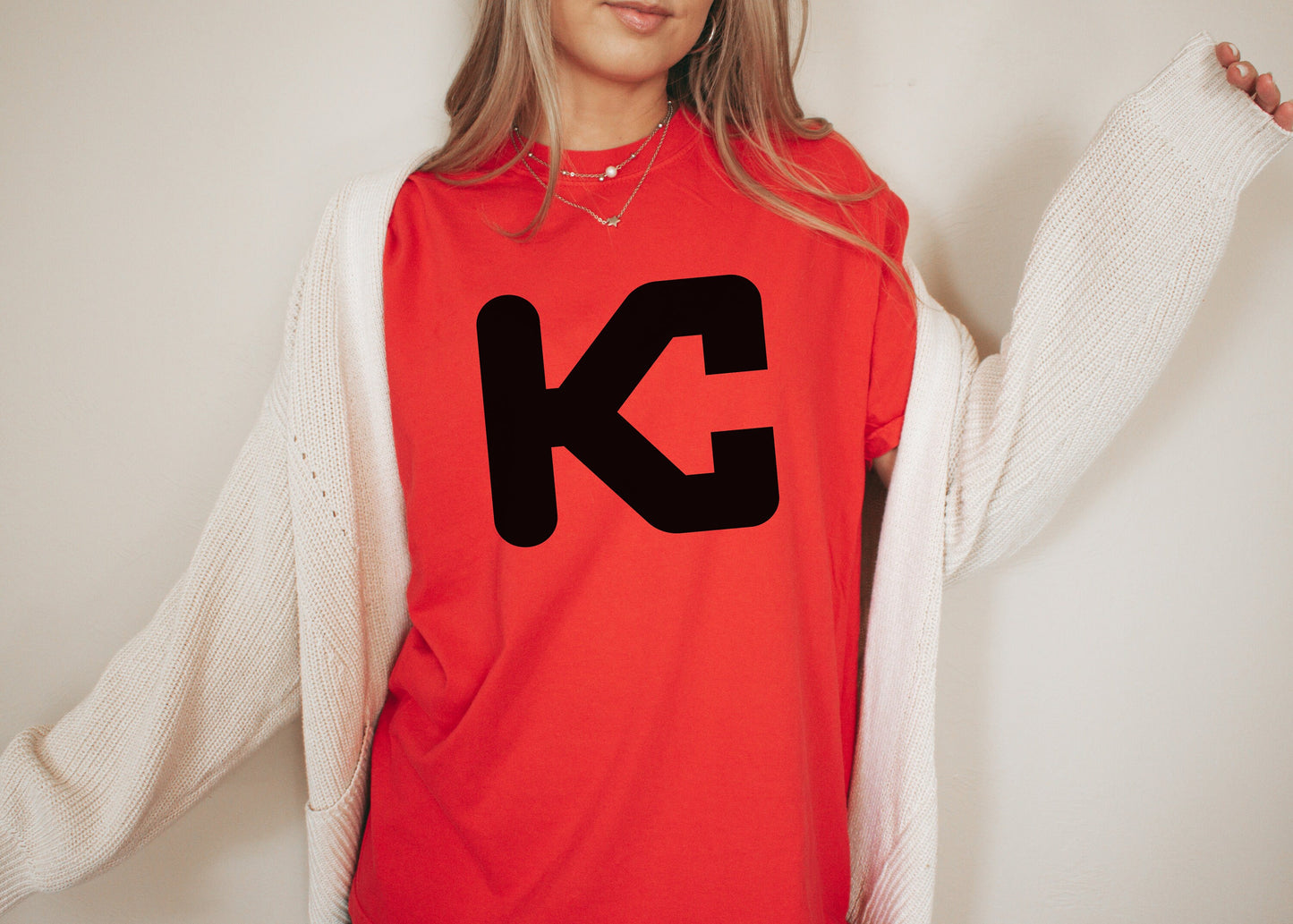 Pick Design Color Unique Modern KC | Kansas City Red Sweatshirt T-Shirt | Made here in KC! | Perfect for Game Day! | Soft! | Adult