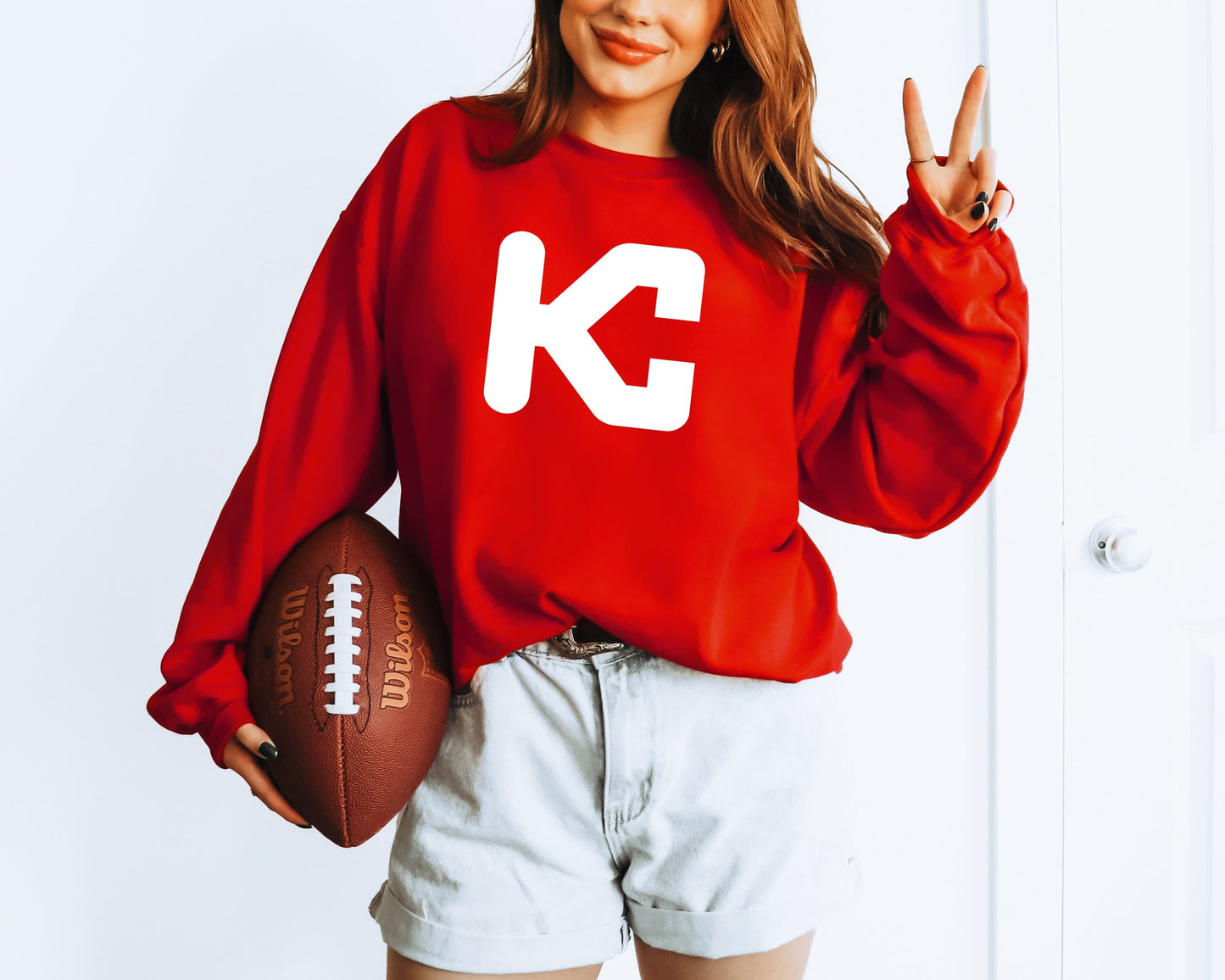 Pick Design Color Unique Modern KC | Kansas City Red Sweatshirt T-Shirt | Made here in KC! | Perfect for Game Day! | Soft! | Adult