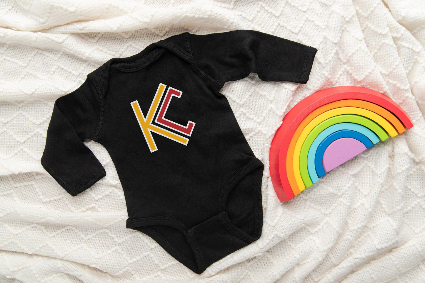 MADE IN KC Kansas City Gerber onesie® brand unisex 0-24 months baby shower gift bodysuit Football | Design is ™