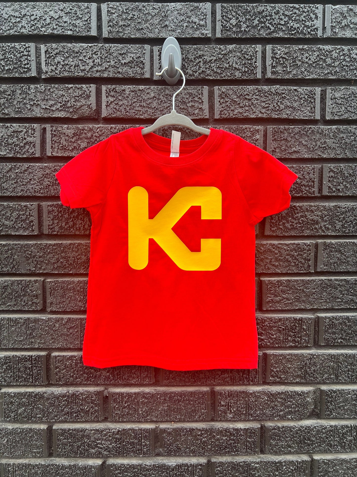 Toddler Youth Kansas City Modern Unique Block KC | Red Sweatshirt Long & Short Sleeve T-Shirt | Perfect for Game Day! | Soft!