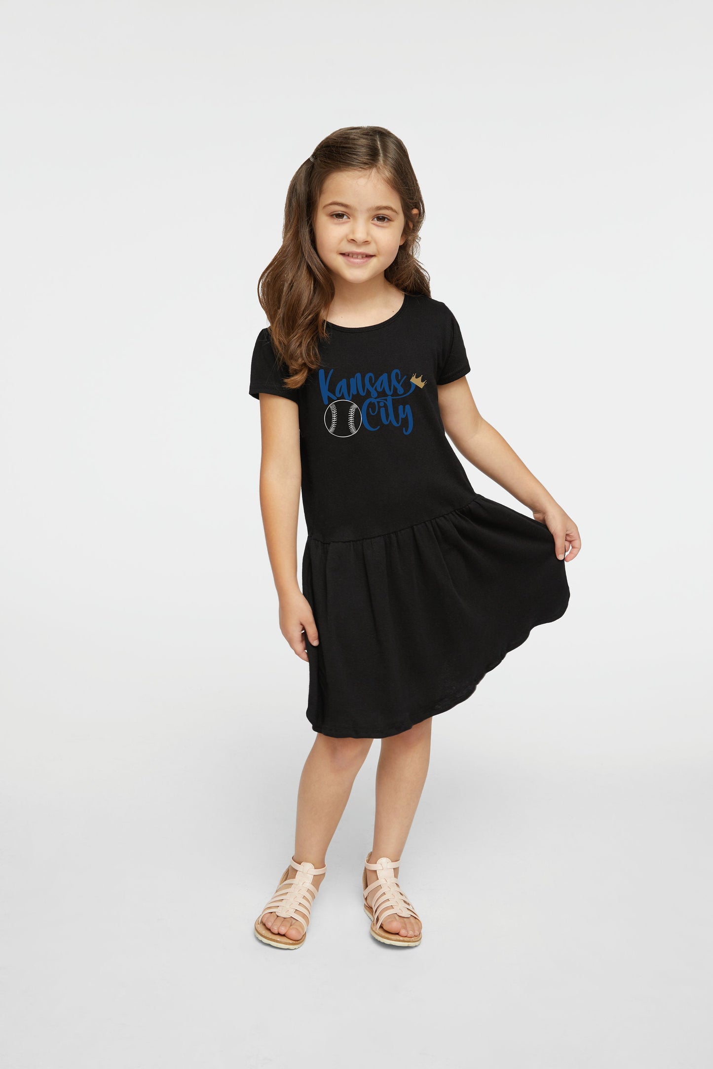 Kansas City Baseball Royalty | Infant Toddler Black Dress | 0-5/6T | baby shower gift bodysuit | Made here in KC!