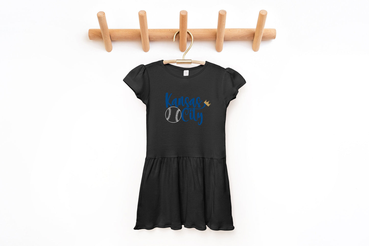 Kansas City Baseball Royalty | Infant Toddler Black Dress | 0-5/6T | baby shower gift bodysuit | Made here in KC!