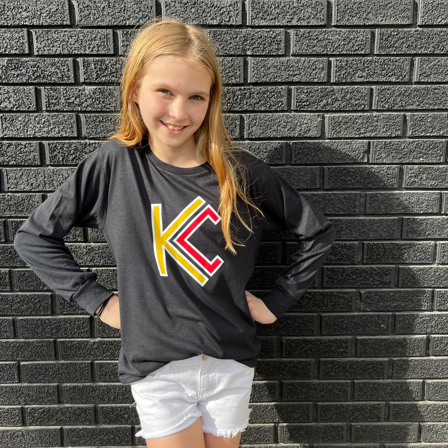 KC Modern Black Kids Sweatshirt or T-Shirt | Made in Kansas City! | Perfect for Game Day! | Soft! | Football | Design is ™ | Youth | Toddler
