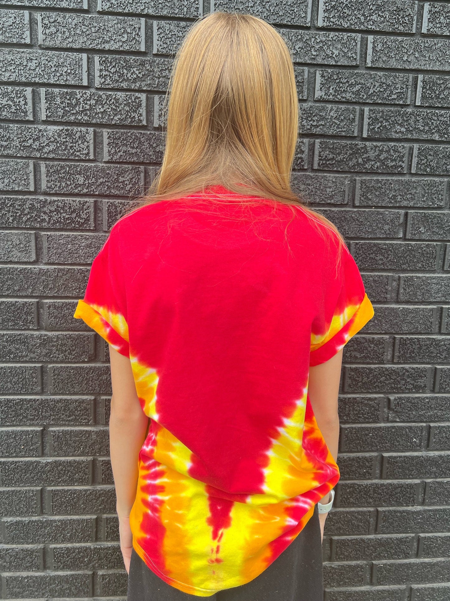 Tie Dye Kansas City Arrowhead | Red Gold White Short Sleeve T-Shirt | Perfect for Game Day! | Made in KC!