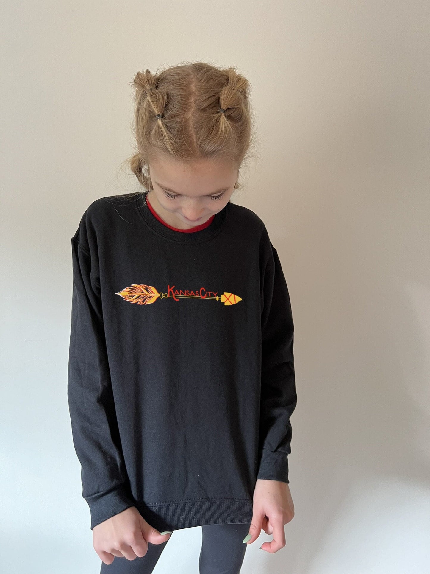 MADE IN KC Kansas City Arrow | Black Sweatshirt Long & Short Sleeve T-Shirt | Perfect for Game Day! | Soft! | Unique