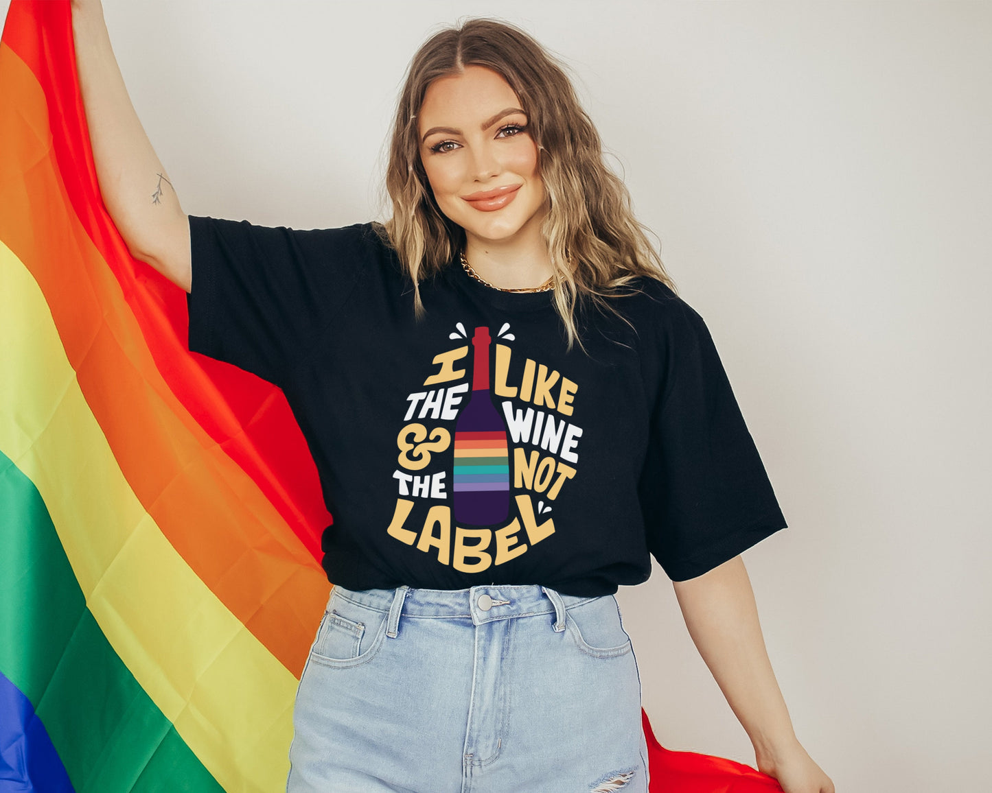 Pride Long Sleeve Crop Top | I like the Wine and Not the Label | Schitt's Creek | SOFT!! | Cropped Tee Shirt | LGBTQ LGBTQIA+ Gift | Parade
