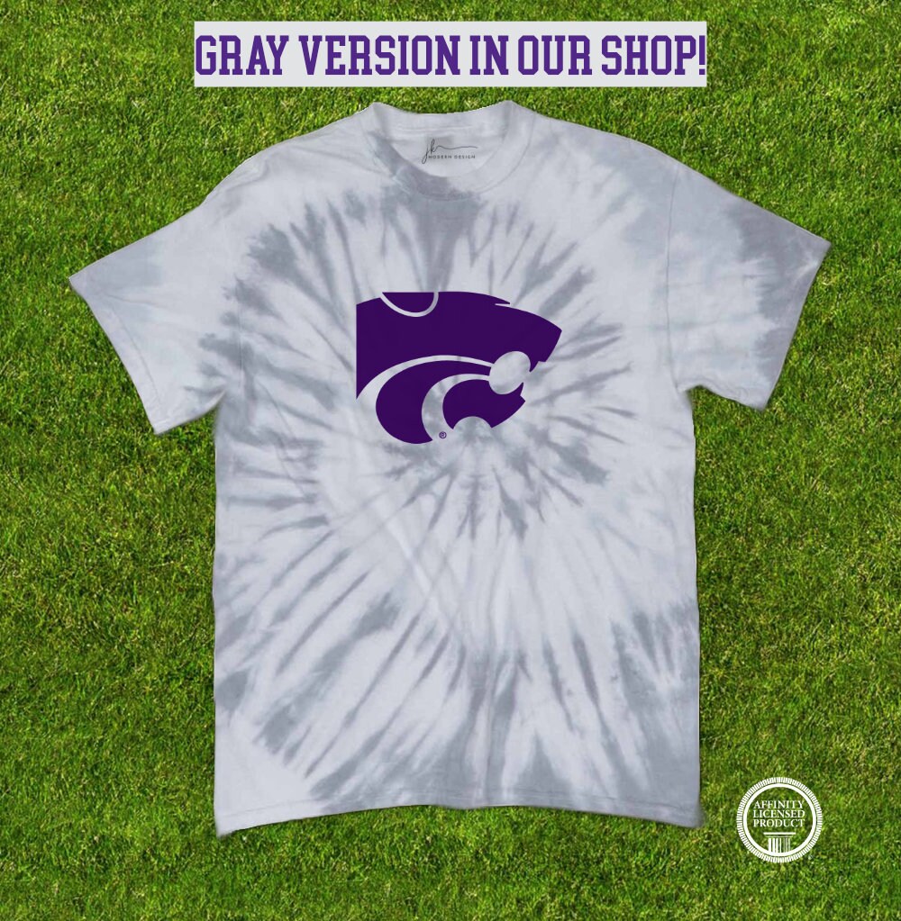 LICENSED K-State ® Tie-Dye Shirt | Powercat | KSU | Game day shirt | Gift for Kansas State Wildcat Fan | KState Tie Dye | Wild Cats | Purple