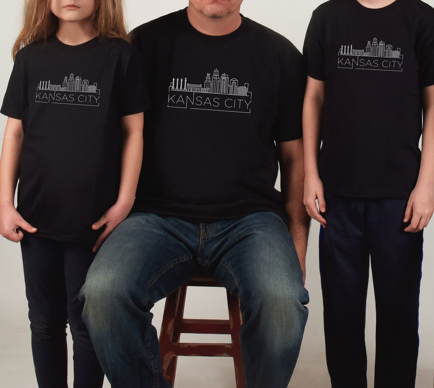 Modern Kansas City Skyline | Black T-Shirt | Made here in KC! | KC MO Pride! | Line Drawing | Soft! |