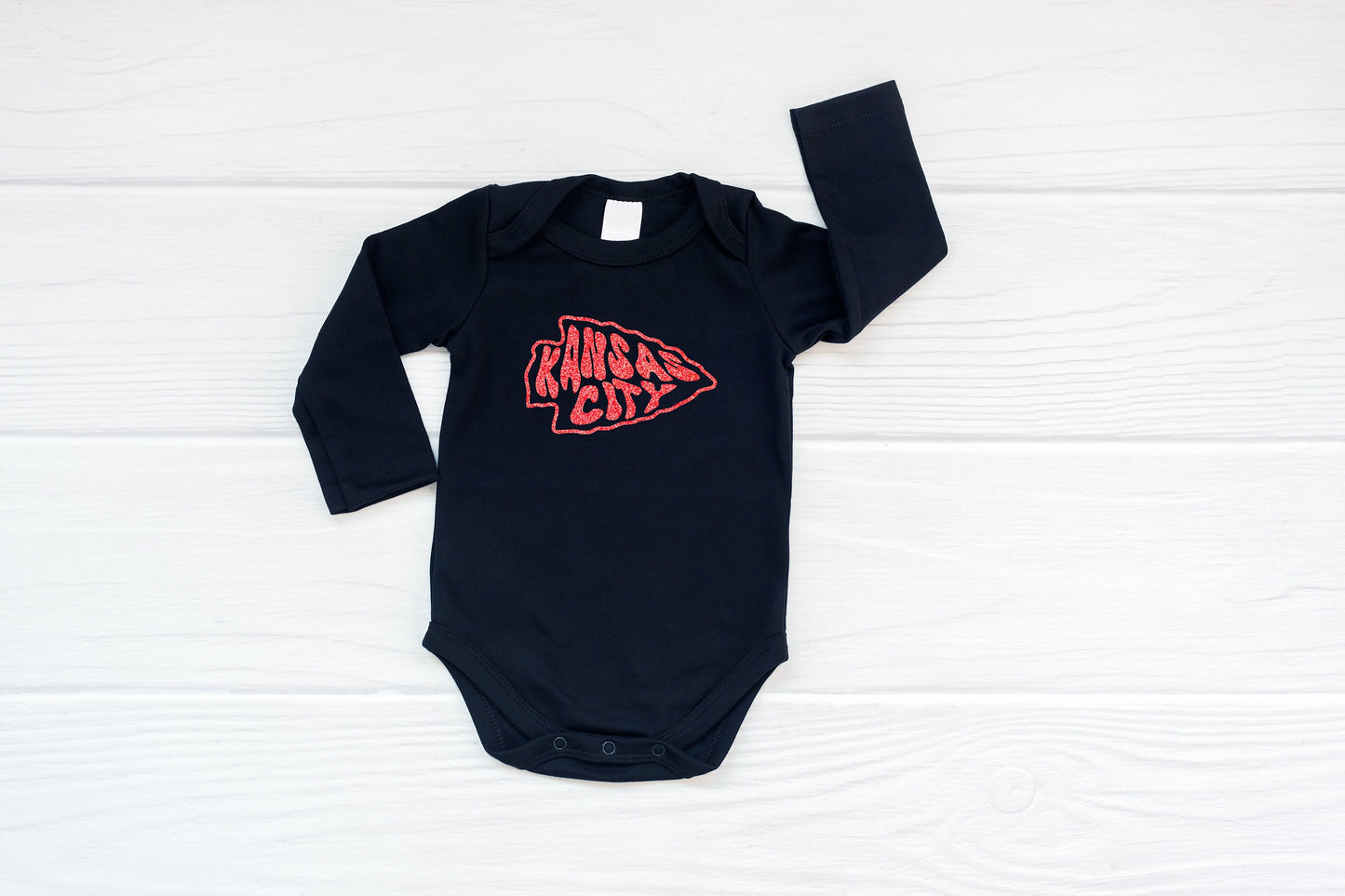 Kansas City Retro Arrowhead | Gerber onesie® brand unisex 0-24 months baby shower gift bodysuit | KC Football