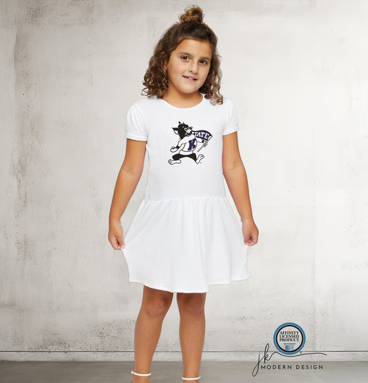 LICENSED K-State ® Dress | Toddler / Infant | Vintage Willie | KSU | Game day outfit | Baby shower gift | Kansas State Wildcats | KState