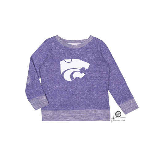 LICENSED K-State ® Terry Crew Sweatshirt | KSU | Powercat | Kansas State University Wildcats | KState | Youth & Toddler Kids