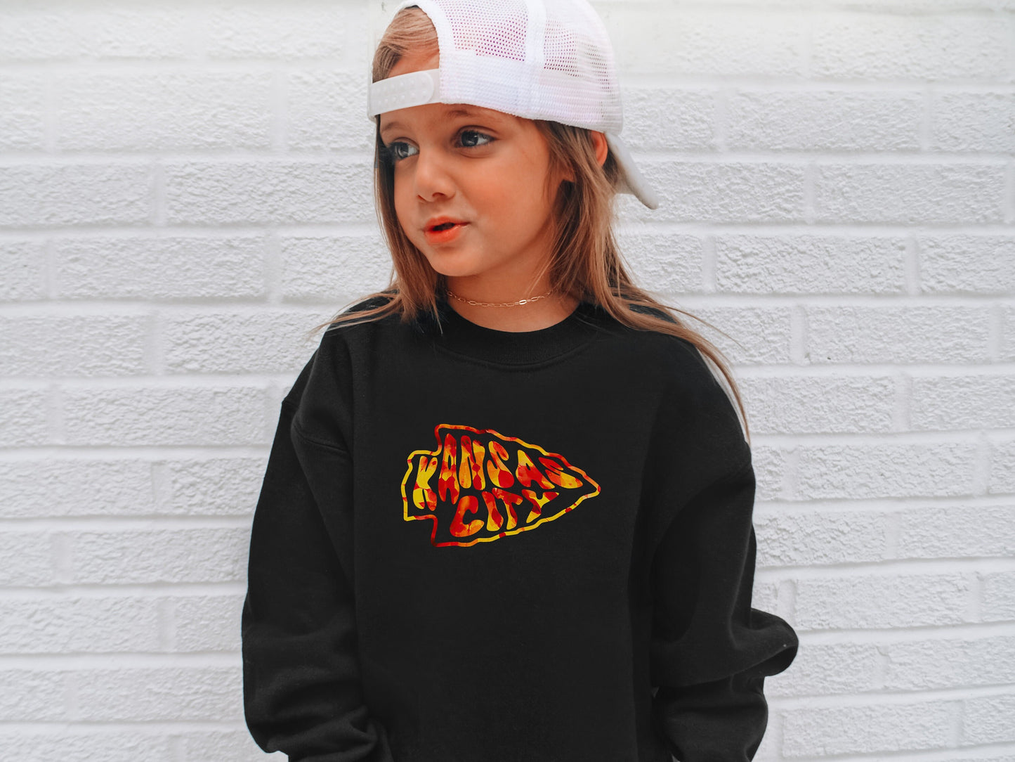 Kids Tie Dye Kansas City Arrowhead Shirt | Black Sweatshirt Long & Short Sleeve T-Shirt | Perfect for Game Day! | Super Soft!