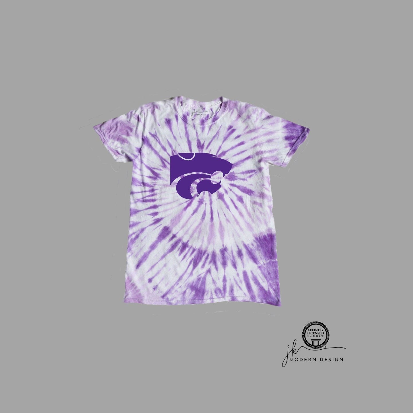 LICENSED K-State ® Tie-Dye Shirt | Powercat | KSU | Game day shirt | Gift for Kansas State Wildcat Fan | KState Tie Dye | Wild Cats | Purple