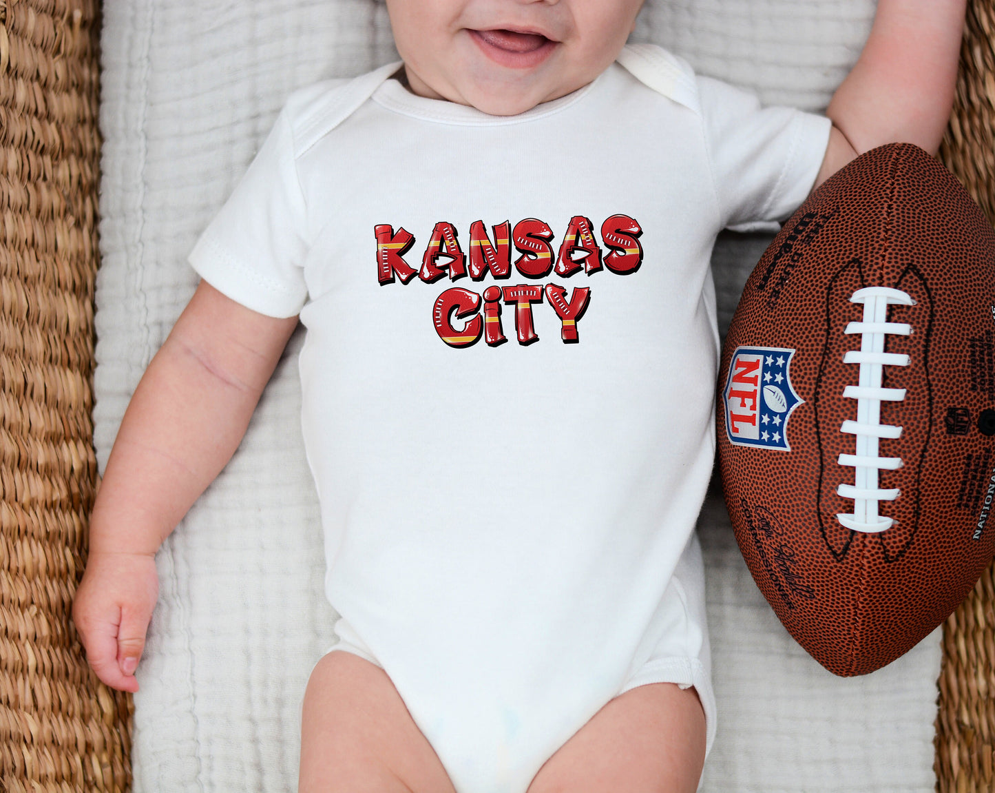 Graffiti Kansas City Football Gerber onesie® brand unisex infant 0-24 months | baby shower gift bodysuit arrowhead | MADE IN KC