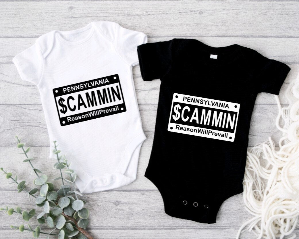 Always Sunny in Philadelphia funny Gerber ONESIE® brand Scammin' Dee Reynolds gift baby shower 0-3, 3-6, & 6-9 months bodysuit unisex