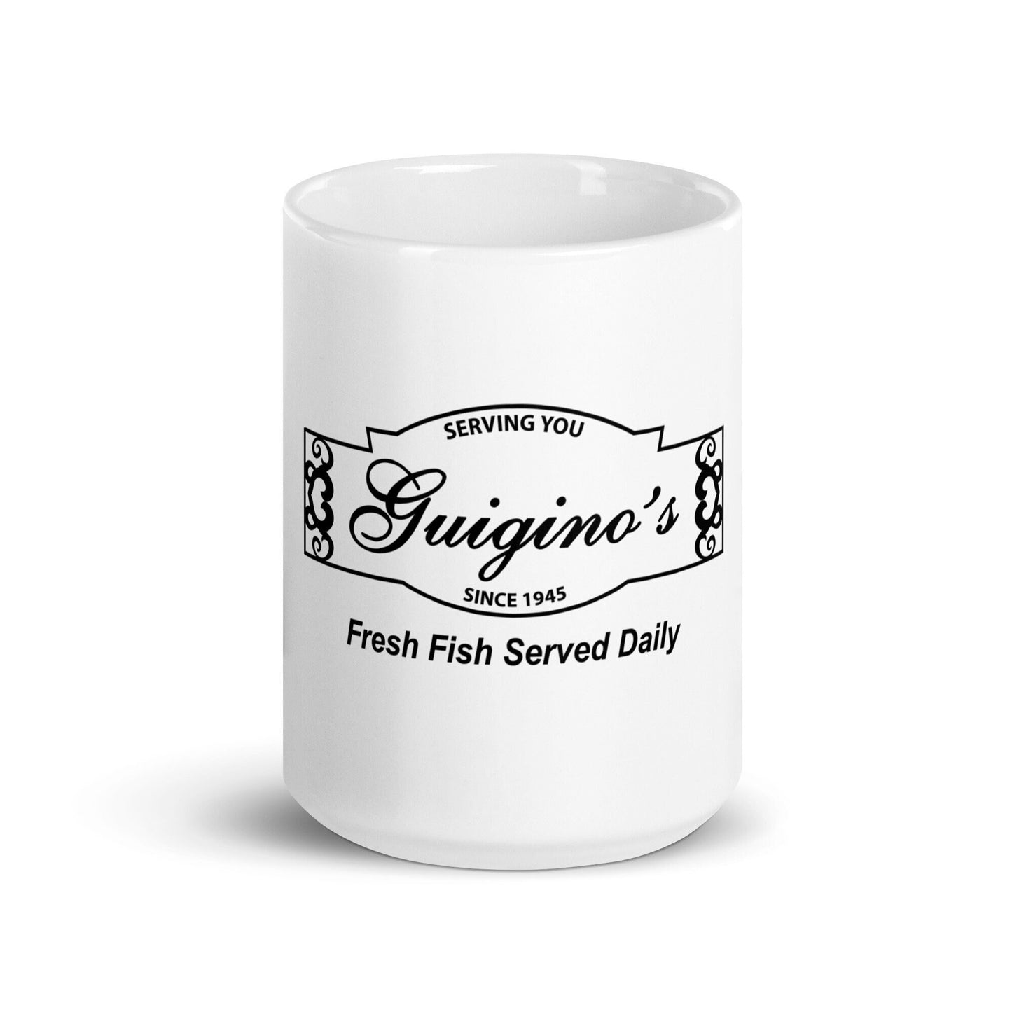 Guigino's Fresh Fish Served Daily White glossy mug Always Sunny in Philadelphia Gift IASIP