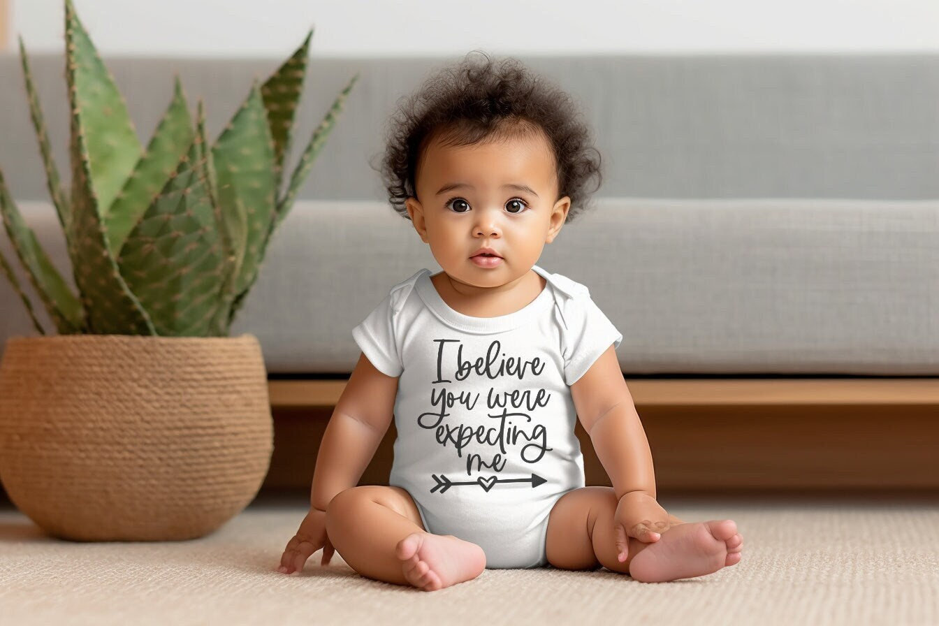 I Believe You Were Expecting Me | unisex Gerber ONESIE® brand 0-3, 6-9 & 3-6 months funny onesie baby shower hospital gift bodysuit