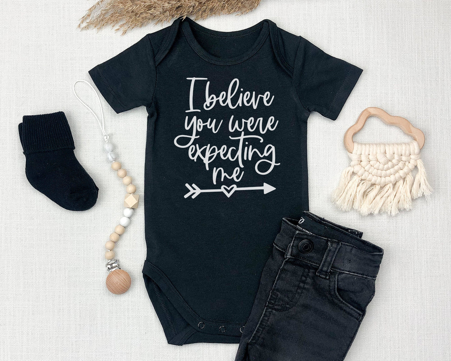 I Believe You Were Expecting Me | unisex Gerber ONESIE® brand 0-3, 6-9 & 3-6 months funny onesie baby shower hospital gift bodysuit