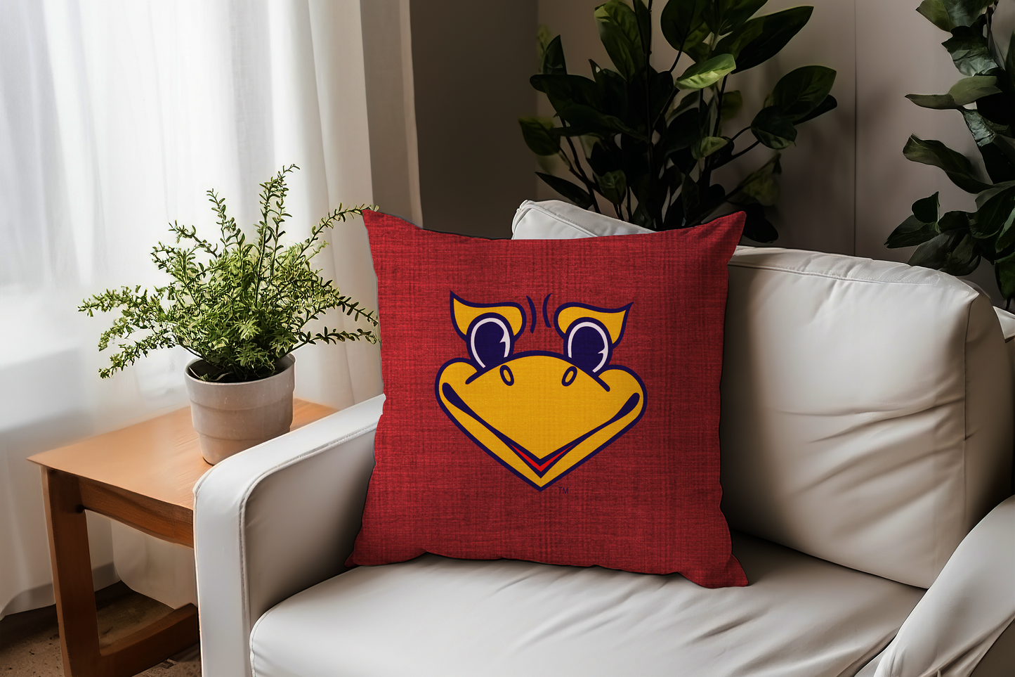 Kansas Jayhawk Face KU® Pillow CASE