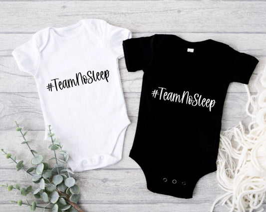 Team No Sleep #TeamNoSleep Gerber ONESIE® brand 0-3, 6-9, 3-6 months baby Baby Shower Gift Funny Bodysuit