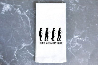 New Girl Panic Moonwalk Away Funny Kitchen Towel housewarming gift New Girl Merch Nick Miller