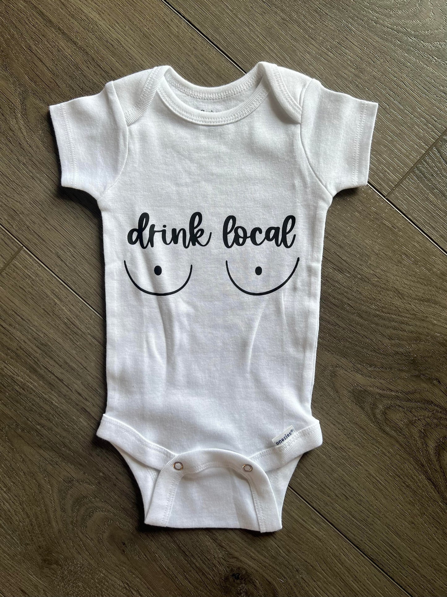 Drink Local Gerber ONESIE® brand 0-3, 6-9, 3-6 months baby Baby Shower Gift Funny Bodysuit Eat Local Breast Milk Breastfed Baby