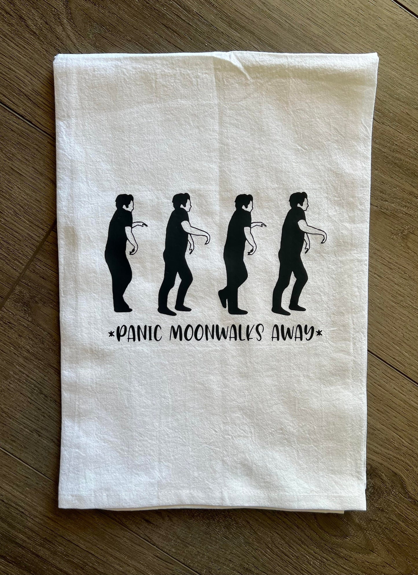 New Girl Panic Moonwalk Away Funny Kitchen Towel housewarming gift New Girl Merch Nick Miller