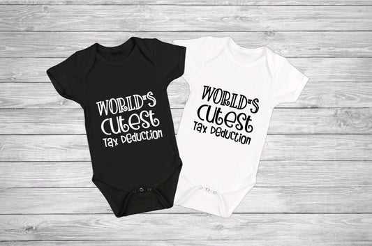 World's Cutest Tax Deduction | Gerber ONESIE® brand 0-3 3-6 & 6-9 months baby shower gift Perfect for accountants!