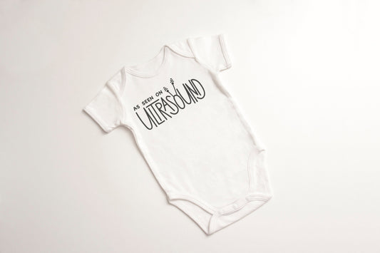 As Seen on Ultrasound Gerber ONESIE® brand unisex 0-3, 6-9 & 3-6 months funny onesie baby shower hospital gift bodysuit unisex