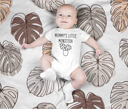 Mommy's (or custom) Little Monstera Gerber ONESIE® brand Plant Lover Baby 0-3, 6-9, 3-6 months baby Baby Shower Gift Funny Bodysuit