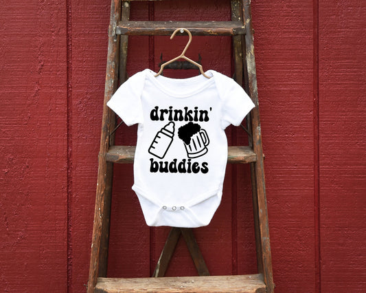 Drinking Buddies Unisex Gerber ONESIE® brand 0-3, 3-6, 6-9 months funny onesie milk wine bodysuit unixsex drinkin beer mug