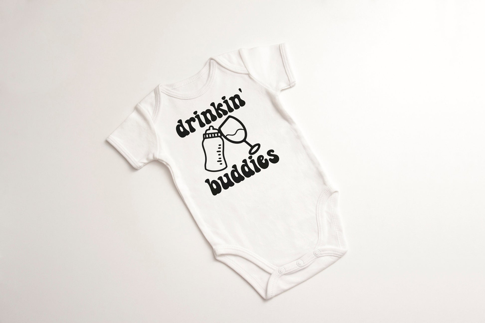 Drinkin' Buddies Unisex Gerber ONESIE® brand 0-3, 3-6, 6-9 months funny Baby Shower Gift | milk wine bodysuit drinking