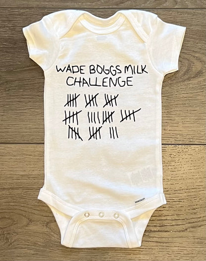 Always Sunny in Philadelphia Unisex ONESIE® brand Wade Boggs Milk Challenge gift funny IASIP baby shower bodysuit