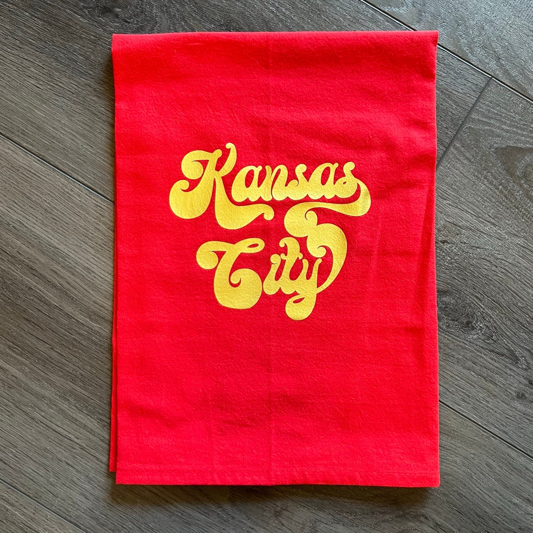 MADE IN KC Kansas City Kitchen Towel - Perfect for game day! Housewarming Gift - Football at Arrowhead - First Home / Apartment