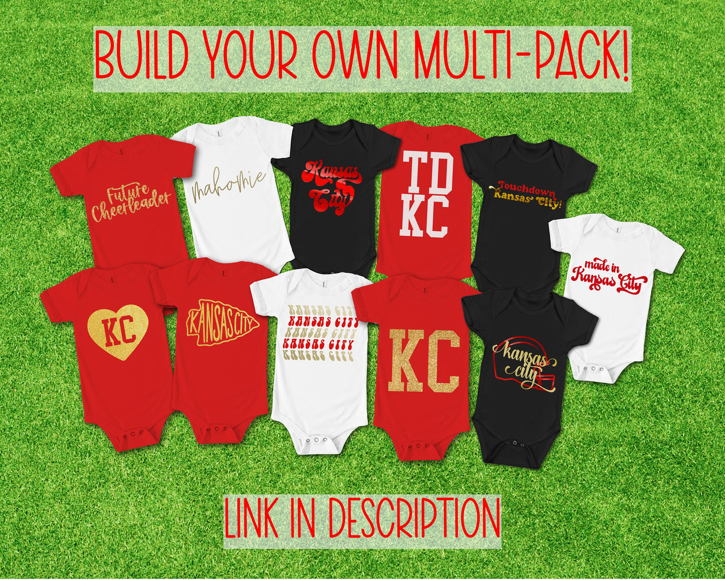 MADE IN KC Kansas City Arrowhead Gerber onesie® brand unisex 0-24 months baby shower gift bodysuit arrowhead Football