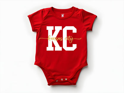 MADE IN KC Modern Kansas City Gerber onesie® brand unisex 0-24 months baby shower gift bodysuit
