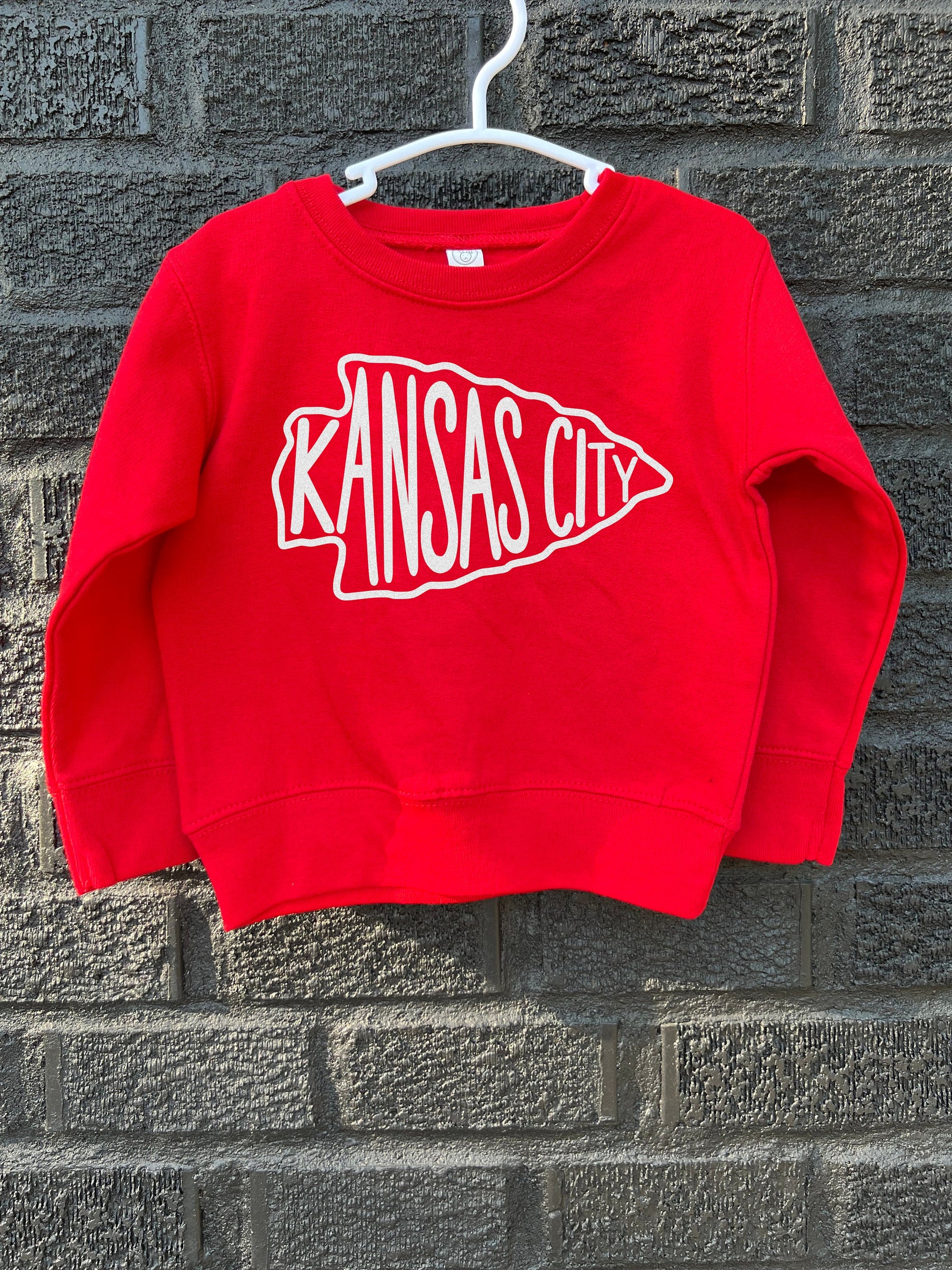 MADE IN KC Toddler & Mommy Kansas City Arrowhead Red Sweatshirt | Perfect for Game Day! | Soft!