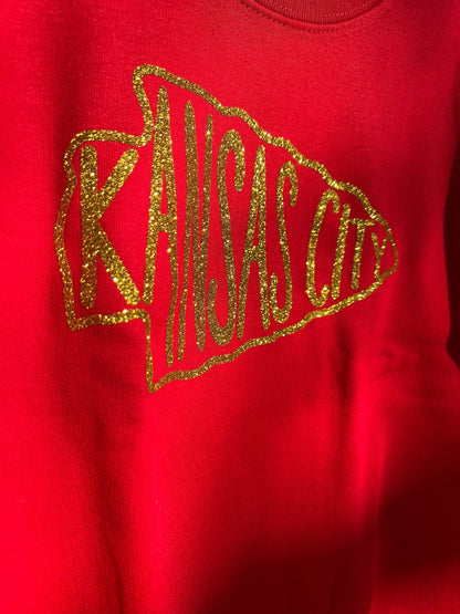 MADE IN KC Toddler & Mommy Kansas City Arrowhead Red Sweatshirt | Perfect for Game Day! | Soft!