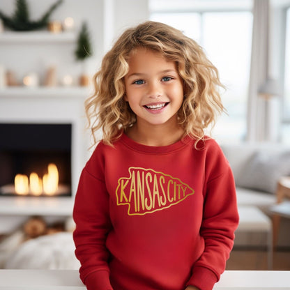 MADE IN KC Toddler & Mommy Kansas City Arrowhead Red Sweatshirt | Perfect for Game Day! | Soft!