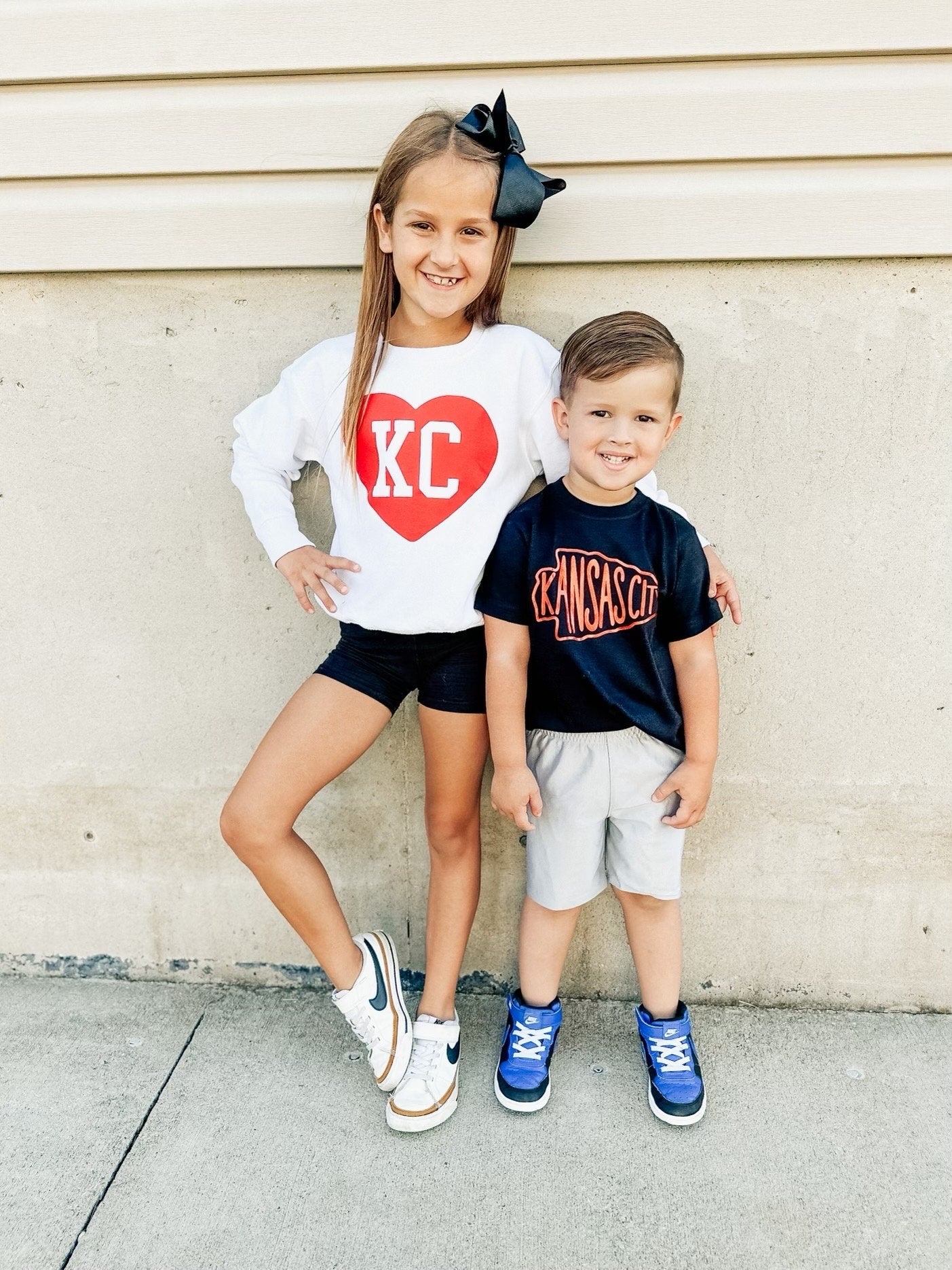 MADE IN Kansas City! Kids KC Arrow head Red Gold White Black Sweatshirt Long & Short Sleeve T-Shirt | Perfect for Game Day! Soft!