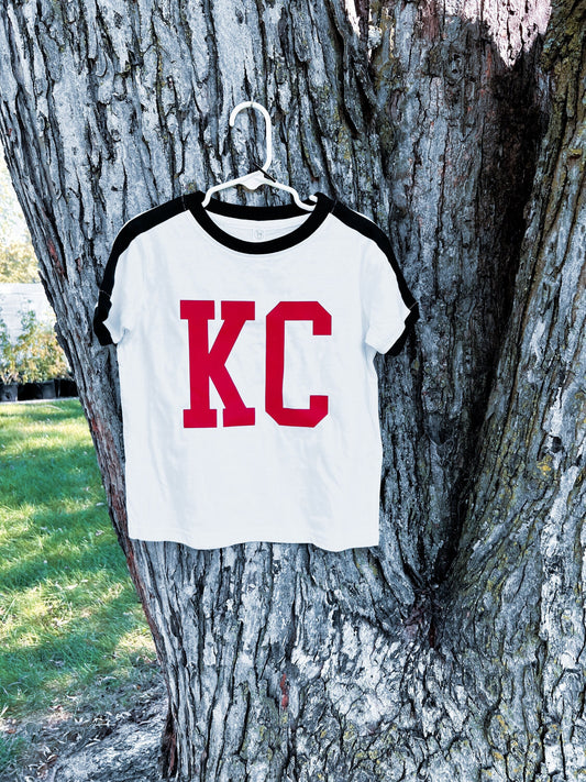 Toddler Big Block KC Ringer Tee | Made in Kansas City | Vintage Retro | Limited Edition T-Shirt | Perfect for Game Day! | Soft! | 2T 3T 4T