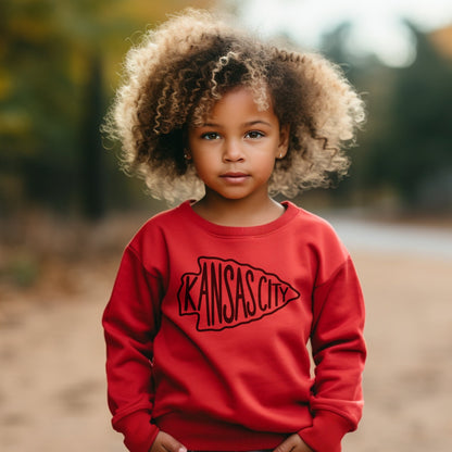 MADE IN KC Toddler & Mommy Kansas City Arrowhead Red Sweatshirt | Perfect for Game Day! | Soft!