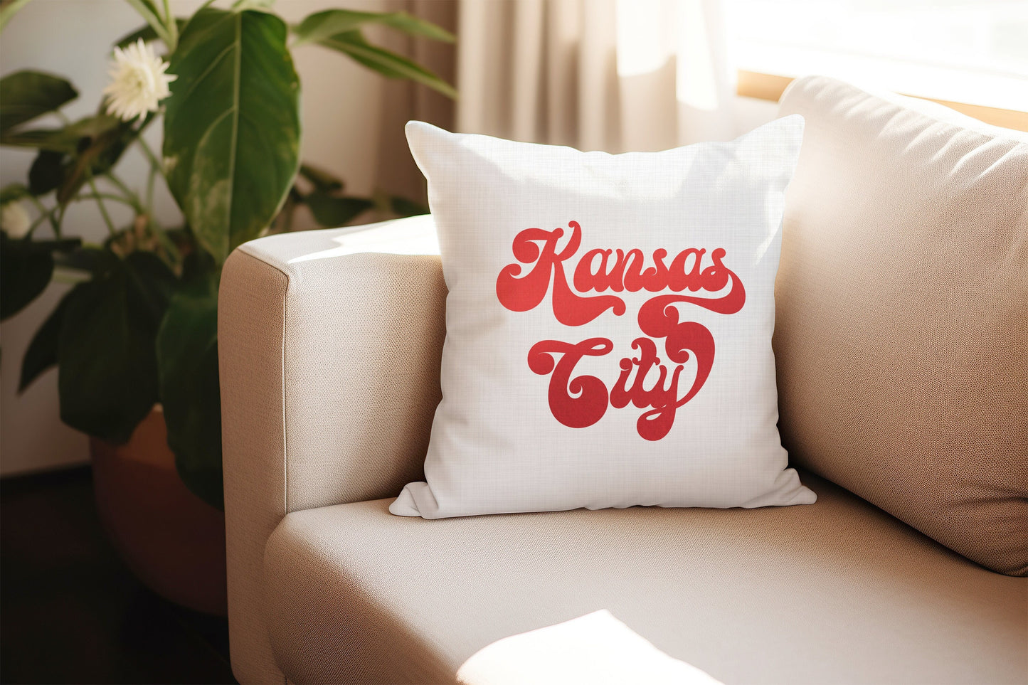 Made in KC Kansas City Retro Pillow CASE - Perfect for game day! Housewarming Gift - Football - First Apartment/House