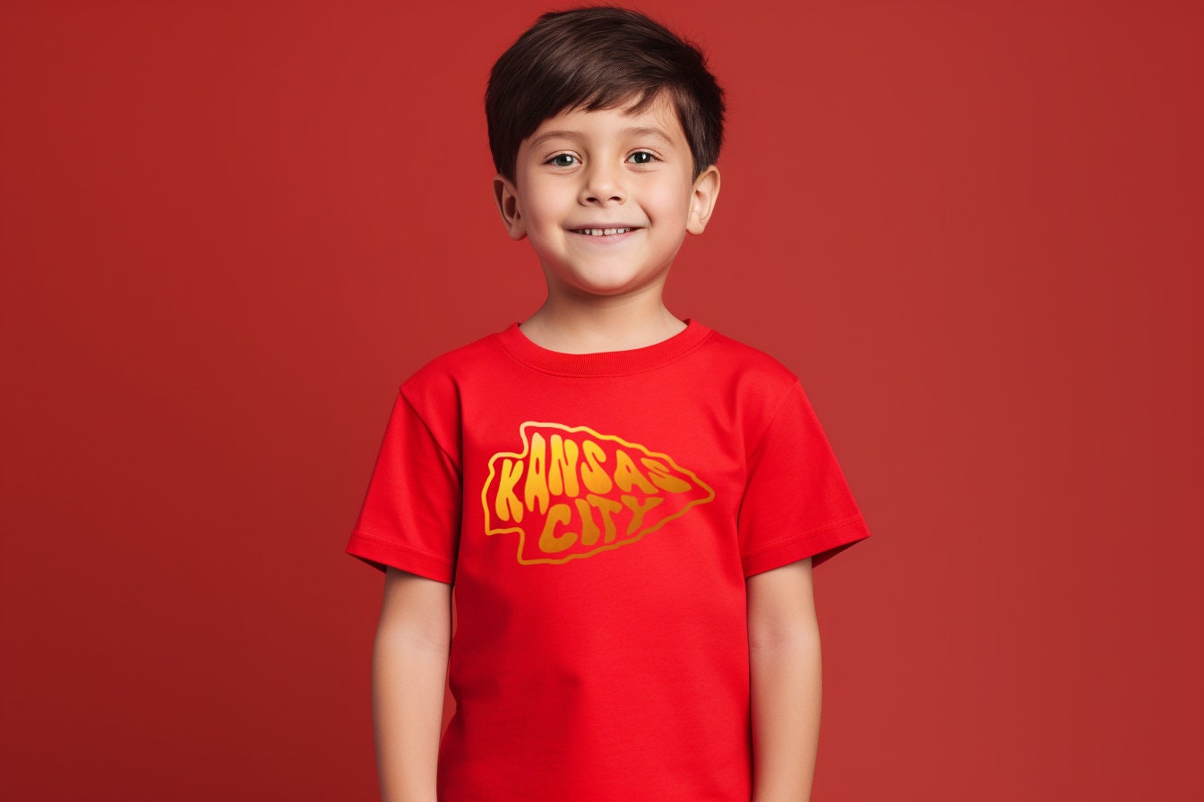 Toddler Youth Kansas City Retro Arrowhead | Red Sweatshirt Long & Short Sleeve T-Shirt | Perfect for Game Day! | Soft!