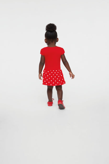 Kansas City Arrowhead Toddler Red Polka Dot Dress 2-5/6T | gift bodysuit Football | Made here in KC!