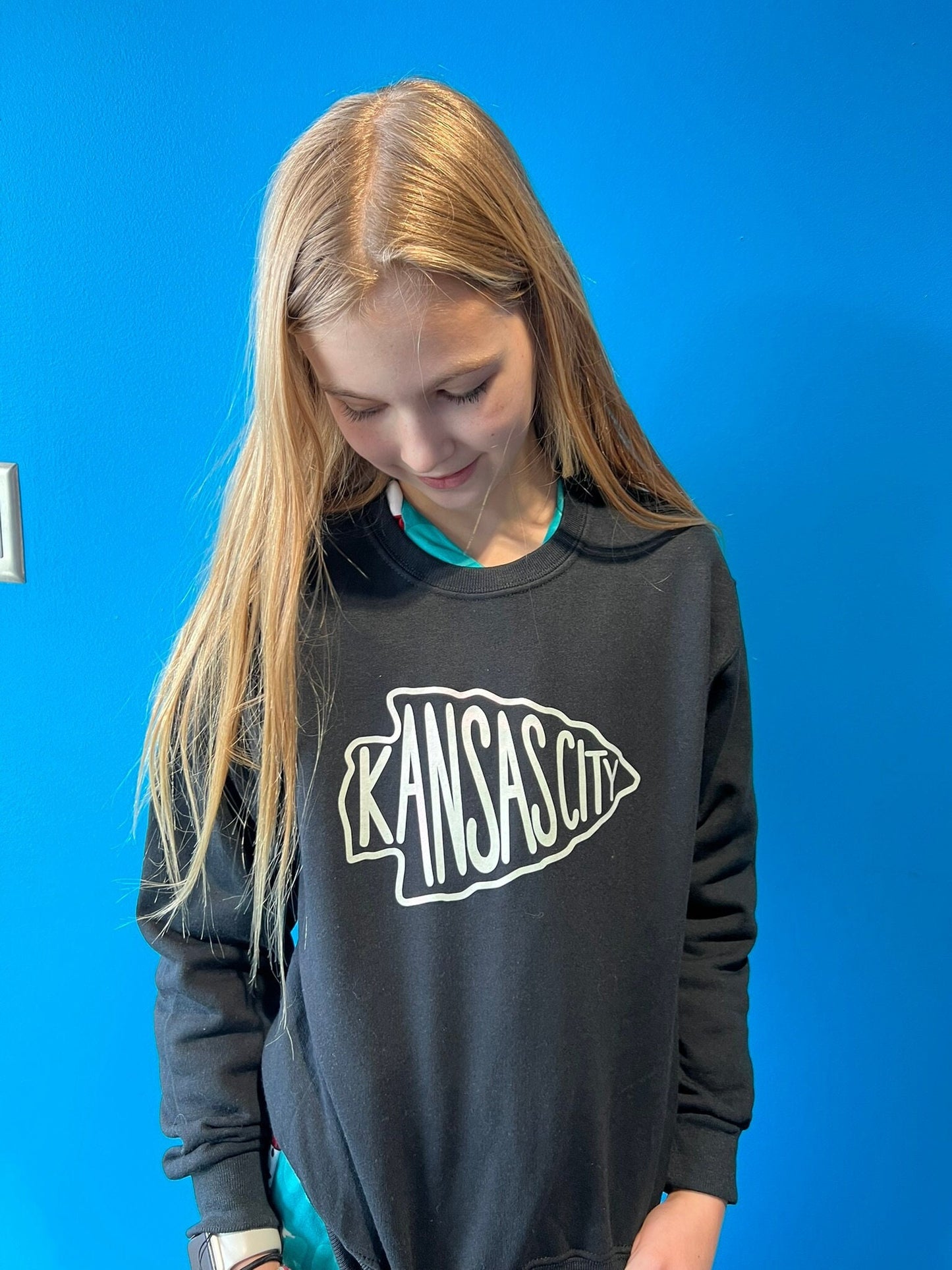 MADE IN Kansas City! Kids KC Arrow head Red Gold White Black Sweatshirt Long & Short Sleeve T-Shirt | Perfect for Game Day! Soft!