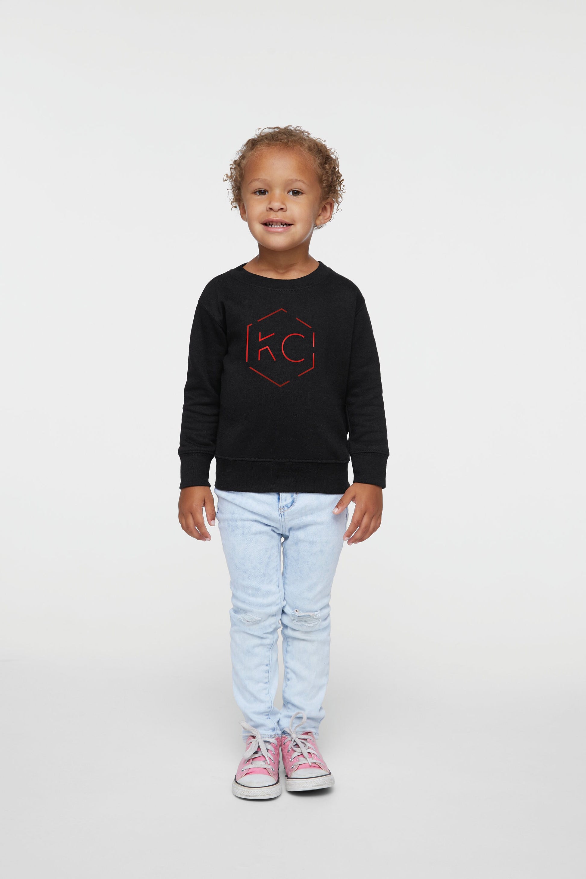 Toddler Infant KC Hexagon Black Sweatshirt Long & Short Sleeve T-Shirt | made here in Kansas City! | Perfect for Game Day! Soft | Modern