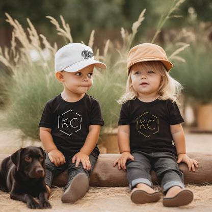 Toddler Infant KC Hexagon Black Sweatshirt Long & Short Sleeve T-Shirt | made here in Kansas City! | Perfect for Game Day! Soft | Modern